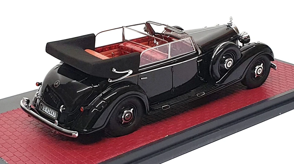 Matrix 1/43 Scale MX41302-121 - 1938 Mercedes Benz 770 Cabriolet D Open - Black - Image 2 of 4