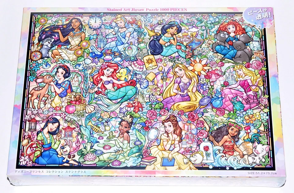 Disney Princess Collection Stained Glass 1000pcs Jigsaw puzzle Tenyo 51.2×73.7cm - Image 2 of 4
