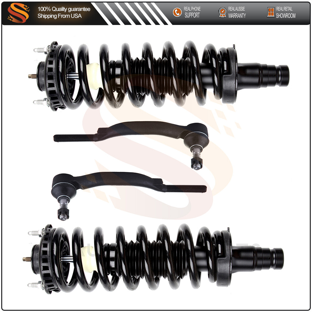 02-09 Chevy Trailblazer GMC Envoy Front Struts with Coil Spring & Tie Rod End