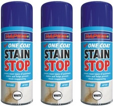 3 X 400ML Stain Stop One Coat Blocker Aerosol Spray Damp Mould Prevention Paint