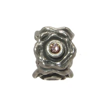 Pandora RARE Rose Petals Brown CZ & Sterling Silver Charm 790316BCZ