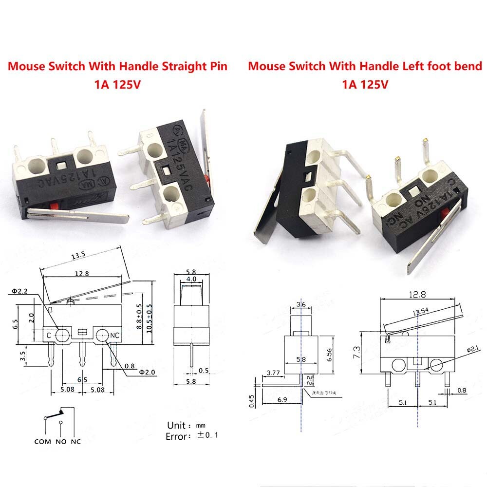 Ultra Mini Microswitch 1A 125V AC Limit Switch Mouse Button or