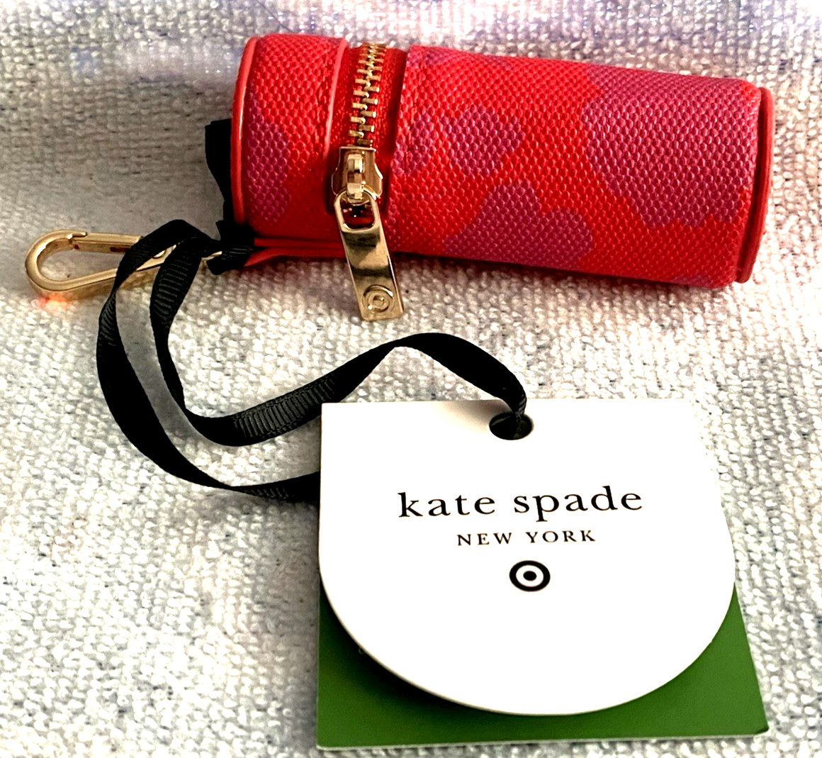 Kate Spade x Target Canvas Classic Rose Lipstick Bag Charm *NEW w/ TAG*