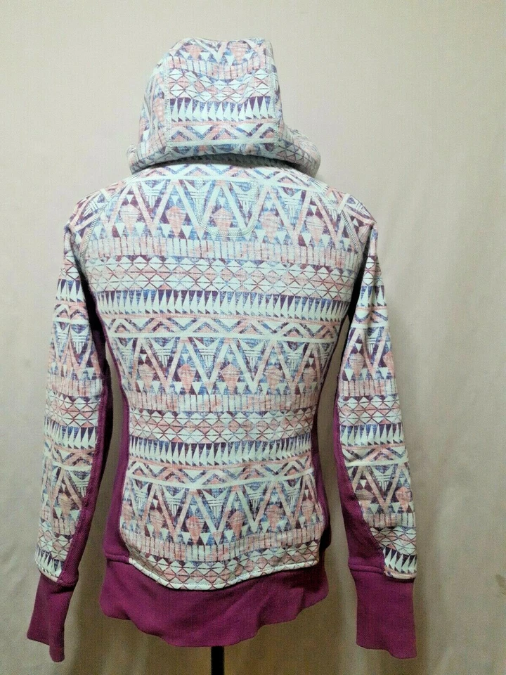 Sudadera con capucha de buceo Ivivva cremallera completa rosa y azul agujeros para los pulgares niñas talla 14 en muy buena condición Foto 4 de 4