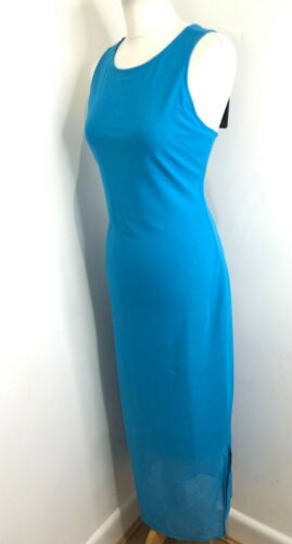 BNWT Armani Exchange blue mesh layered midi dress S NEW sleeveless athleisure - Picture 7 of 12
