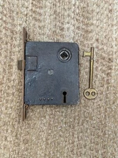 Antique Interior Mortise Lock Door Hardware #250 With Key