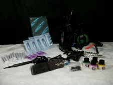 TATTOO SUPPLIES LOT NEEDLES, POWER SUPPLY, TATTOO PENS, INKS ONE PRICE FREE SHIP