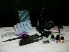TATTOO SUPPLIES LOT NEEDLES, POWER SUPPLY, TATTOO PENS, INKS ONE PRICE FREE SHIP