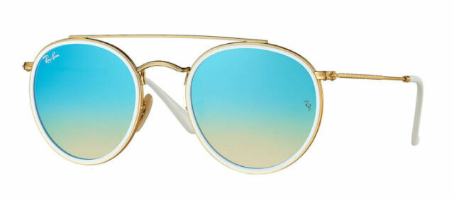 ray ban gold and blue