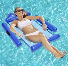 Inflatable Pool Water Hammock Beach Float Floating Lounge Bed Head Rest Mesh