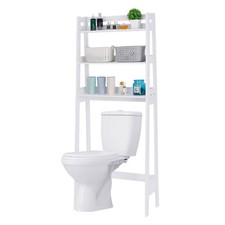 Durable 3-Tier Bathroom Shelf Over Toilet Organizer Shelf for Bathroom White