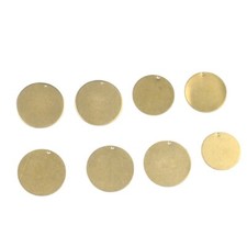 100Pcs 16mm Blank Round Solid Brass Tags with Hole Stamping Tag for DIY Projects