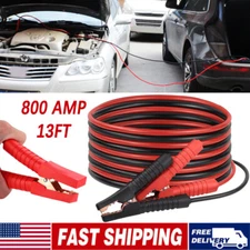 Heavy Duty Jumper Booster Cables Commercial Grade Battery 2 Gauge 13ft 800 AMP