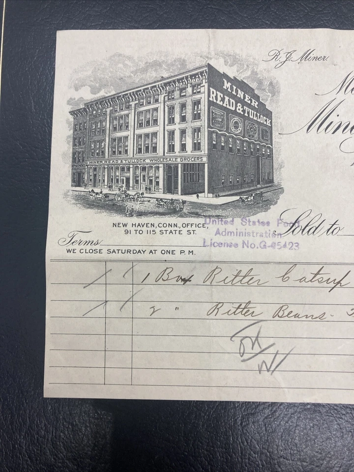 1919 Miner, Read & Tullock Wholesale Grocers Letterhead - Image 3 of 4