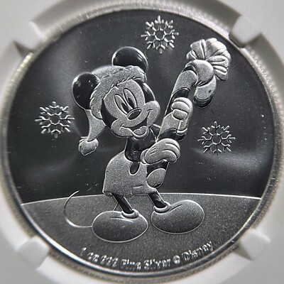 NIUE. 2020, 2 Dollars, Silver - NGC MS69 - Mickey Mouse Christmas