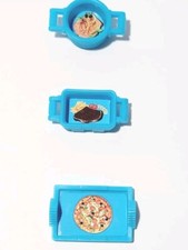 Pretend Play Food Pizza Blue Trays  Pot 1/4" - 1" Miniature 3 Pc Unbranded