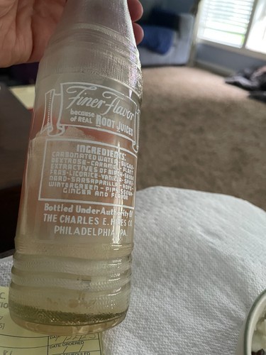 vintage Hires root beer glass bottle with a laundry sprinkler bottle top - Picture 7 of 9