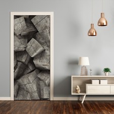 3D Wall Sticker Decoration Self Adhesive Door Wall Mural Modern Concrete cubes
