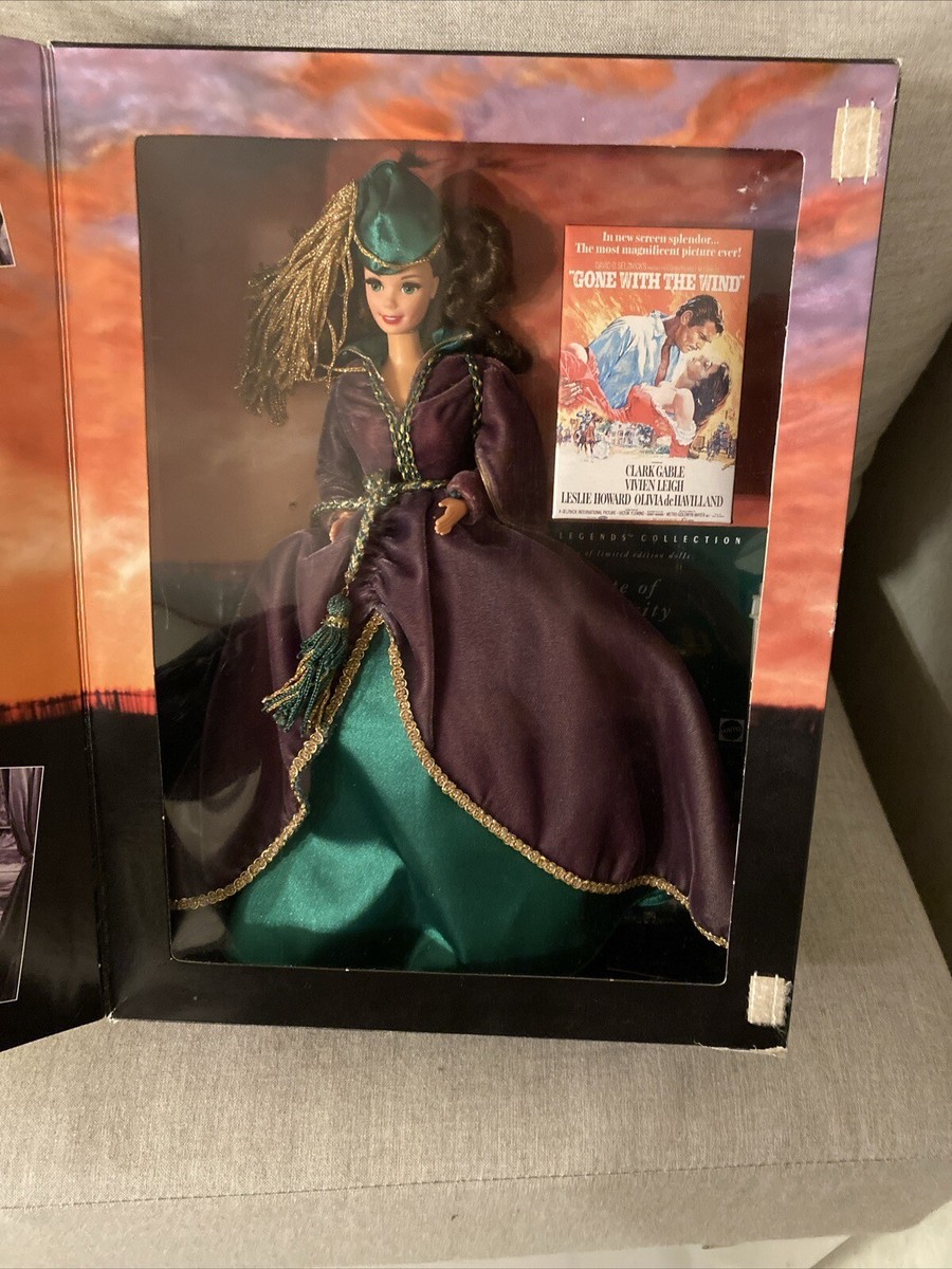 barbie doll as scarlett o'hara green drapery dress value Barbie as Scarlett O'Hara Hollywood Legends Collection 1994 Mattel 12045