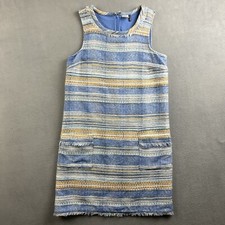 Anthropologie Akemi + Kin Shift Dress 4 Sleeveless Striped Tweed Front Pocket