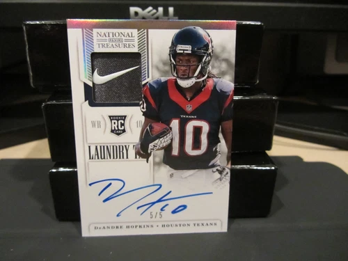 National Treasures Laundry Tag Jersey Autograph Texans DeAndre Hopkins 5/5  2013