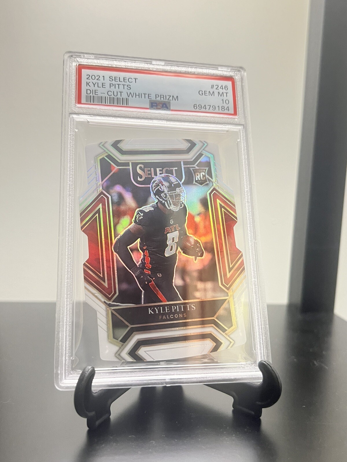 Kyle Pitts 2021 panini select club level white Die Cut /99 falcons PSA 10