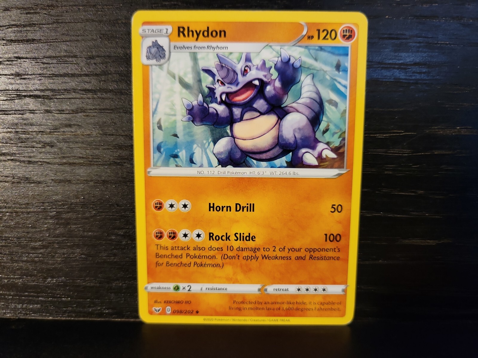 Pokémon TCG Rhydon Sword & Shield Base Set 098/202 Regular Uncommon for ...