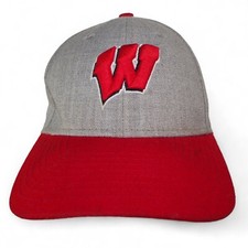 New Era University of Wisconsin Badgers Strapback Hat Grey / Red Youth OS