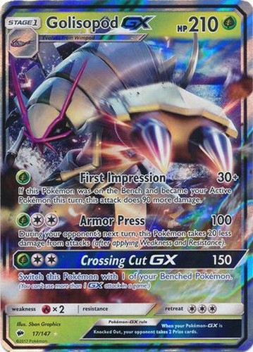 Golisopod-GX - 17/147 Ultra Rare Burning Shadows NM Pokemon TCG