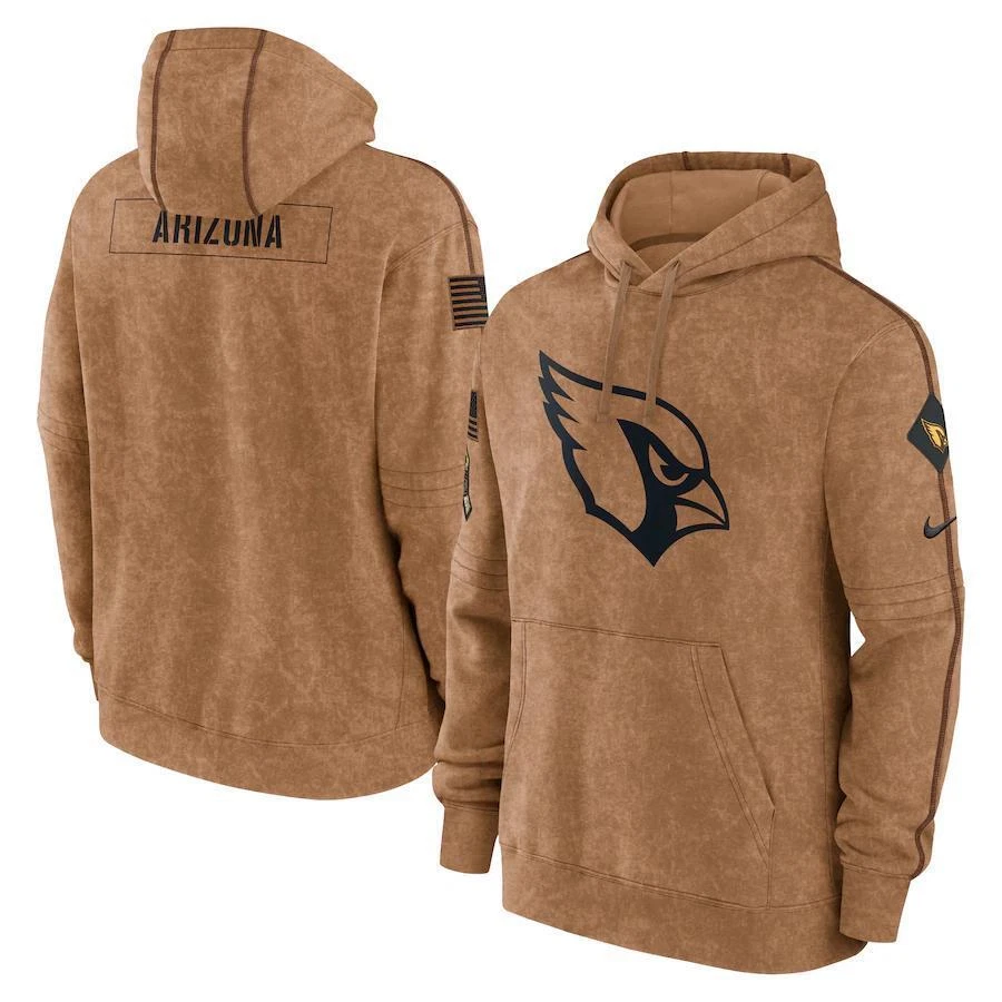 Adult Men's Salute to Service Club American Football Pullover Hoodie Brown 23