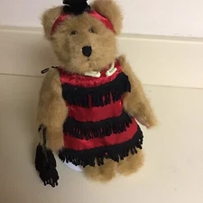 Boyds Bears BAILEY #9199-31  2008 8” Plush Red Black Silky Flapper Outfit New