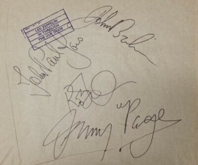 LED ZEPPELIN Signed Card - Signed by all 4 Band Members - 7