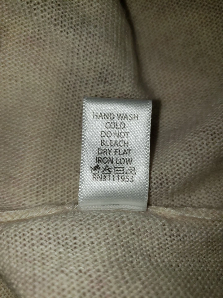 Suéter Active USA Cuello Capucha Pequeño Beige Mezcla Lana Negocios Informal Foto 4 de 4