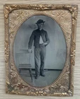 Original Trimmed 1/4 Pt Confederate Civil War Soldier Tintype - Late War Uniform