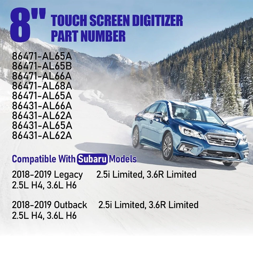 Subaru Legacy Outback 2018 2019 radio reemplazo pantalla táctil digitalizador Foto 3 de 4