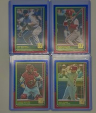 2025 Panini Donruss 4x Card Blue/Red Laser Lot Bagwell Rollins Clark Molina