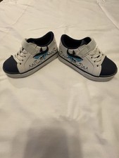 Falls Creek Kids Boy Toddler Sz 8 Shark Shoes Strap Navy Blue Front White