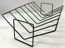 Vintage 1960s Mid-Century 12 LP Record Metal Wire Record Storage Rack 14x10 in