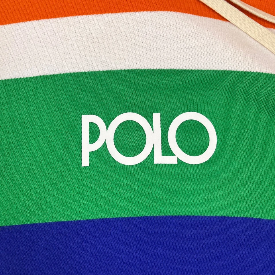 Polo Ralph Lauren в полоску Colorblock толстовка с капюшоном Summit оранжевый редкая с надписью большой - Изображение 3 из 4
