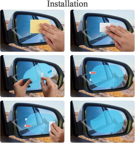 8 Pieces Car Rearview Mirror Film, Anti Fog Glare Rainproof Transparent - Picture 4 of 6