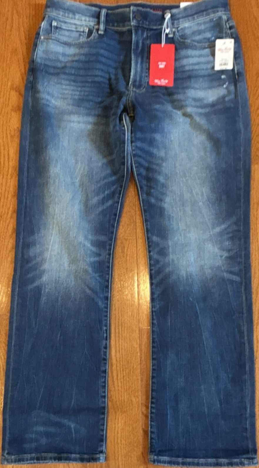 Blue Medium Wash Stretch Pockets Logo Men