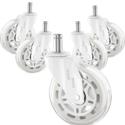 Office Chair Wheels Replacement Rubber Chair Casters for Hardwood Floors and Car