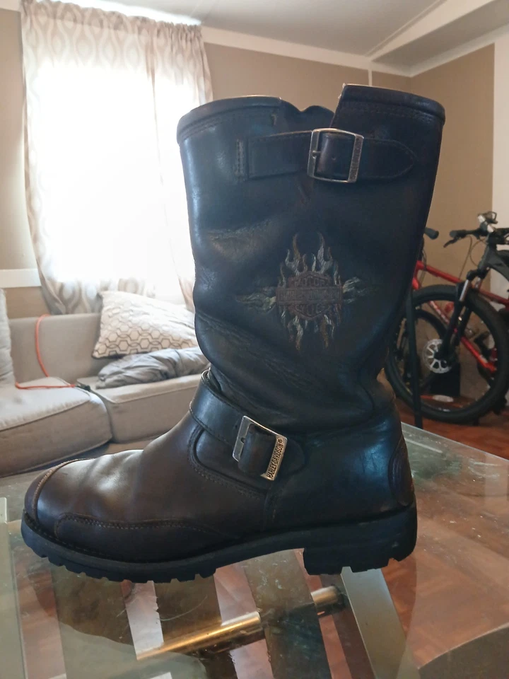 Botas de Motociclista Harley Davidson Leñador Conductor De Colección Cuero Marrón Para Hombres 11.5 Foto 4 de 4