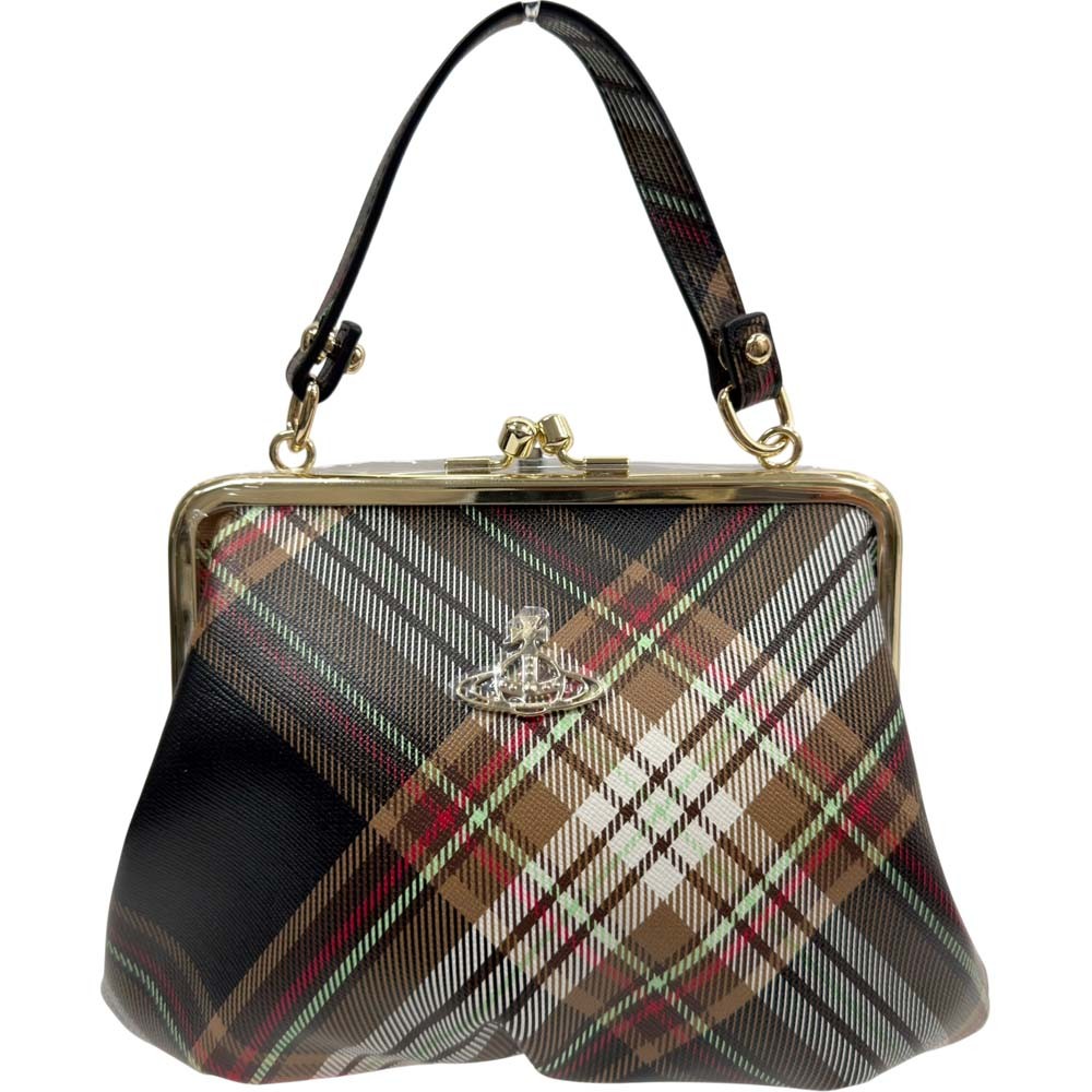 Vivienne Westwood Derby Check Kiss Lock 2-Way Chain S… - Gem
