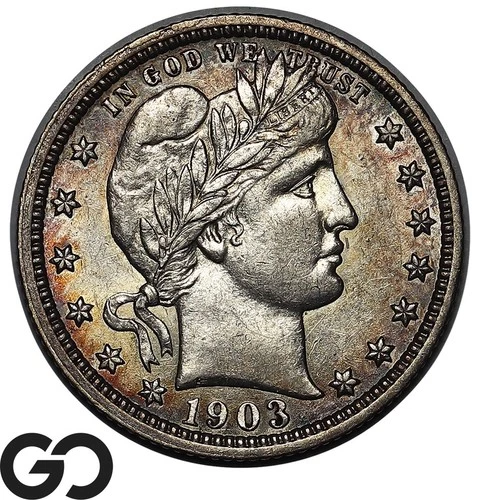 1903-O Barber Quarter, Solid Gem BU++, Rare This Nice!