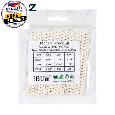 0402 0603 0805 1206 SMD Ceramic Capacitor Assorted Kit 1Pf - 10Uf 100PF 10NF 100