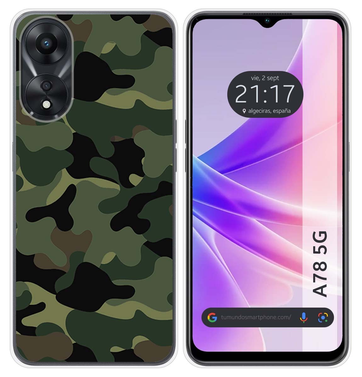 Custodia In Silicone Per Oppo A78 5G Design Camouflage Disegni