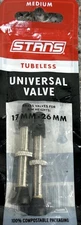 Stans Tubeless Universal Presta Valve Stems 17mm-26mm Medium - Pair