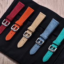 Vintage Leather Watch Band 18mm 19mm 20mm 22mm Quick Release Soft Suede Replacem