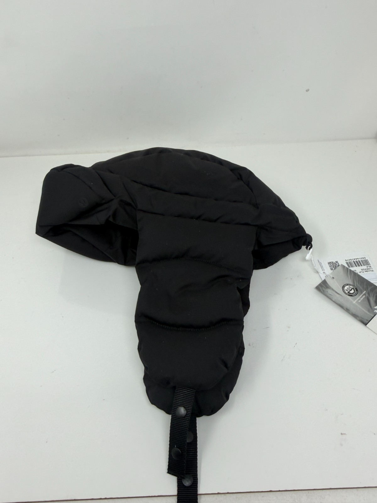 NWT Lululemon Wunder Puff Trapper Hat Sz S/M BLACK UNISEX 600 Fill Down
